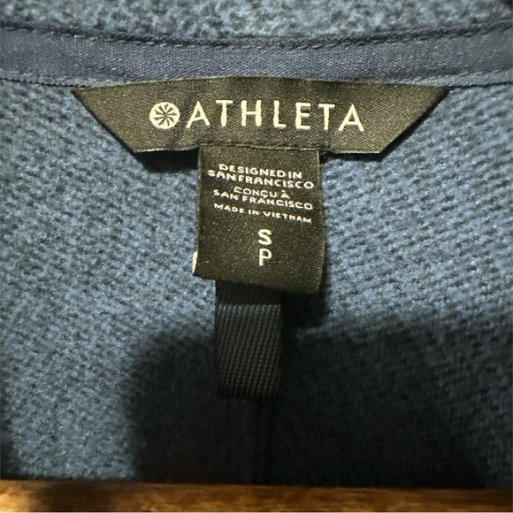 Like New - Athleta Blue Stroll Fleece Zip Jacket - size S - Picture 5 of 6